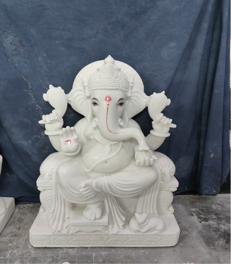 Buy Pure White Marble Ganesh Murti & Statue Online - MarbleMurtiJaipur
