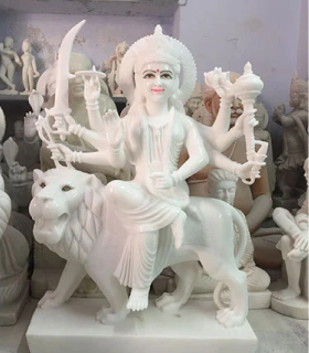 Goddess Ambe Maa Marble Statue and Murti